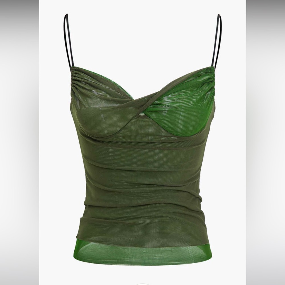 MICAS Mesh Twist Knot Cami Top